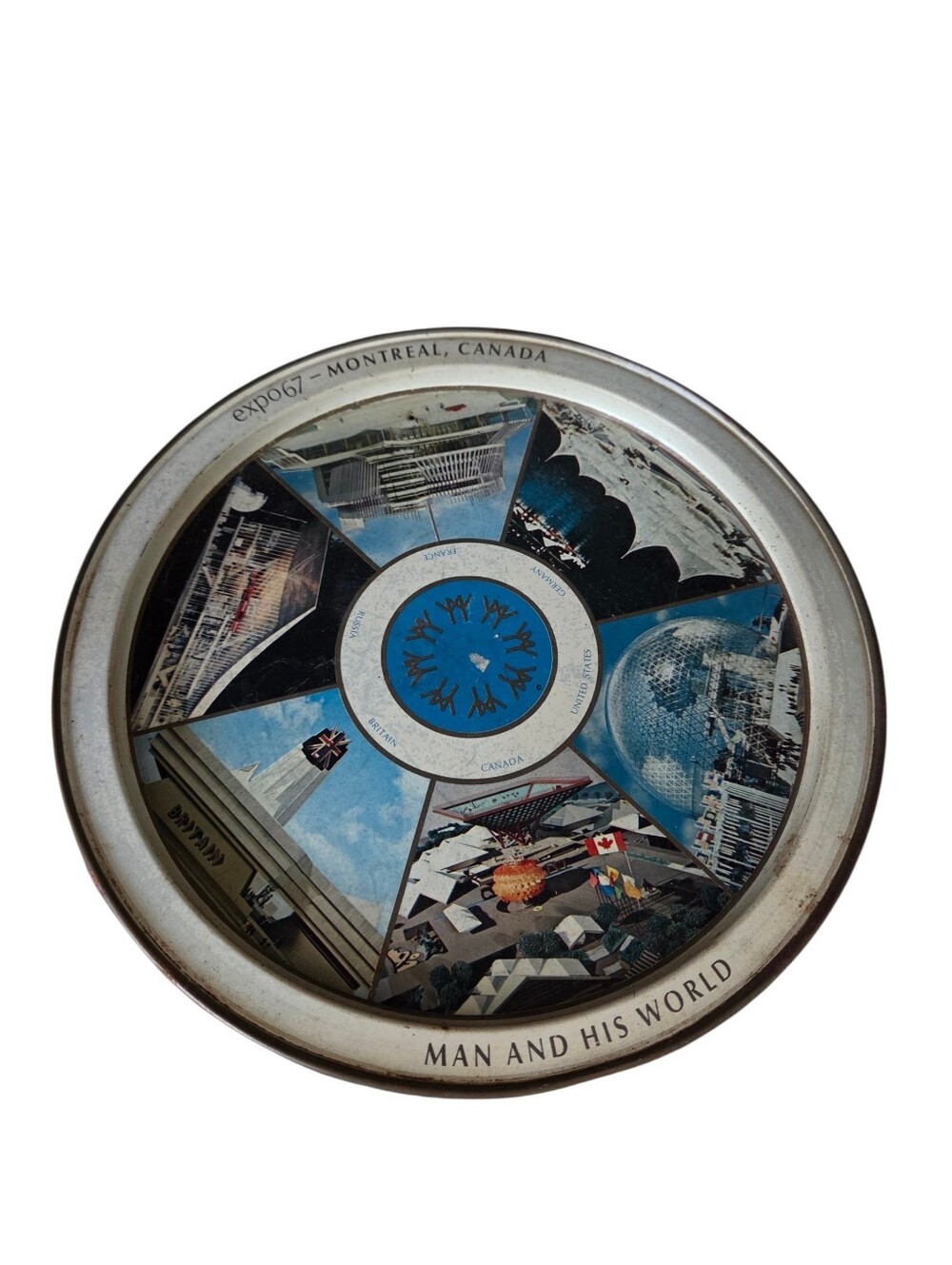 Vintage 12 Inch 1967 Montreal Canada Expo "Man And His World" Serving Tray